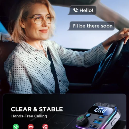 JOYROOM 81W Bluetooth 5.4 FM Transmitter Car Adapter PD & QC 3.0 USB C