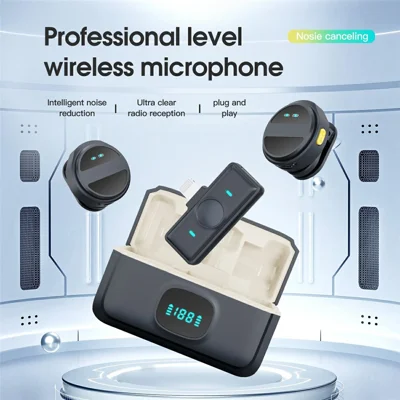 SX21 Magnetic Wireless Portable Lavalier Microphone for iPhone and Android with Noise Reduction