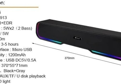 Point PT-913 Bluetooth Sound Bar RGB Stereo Music Speaker