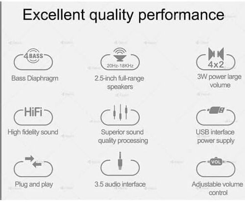 Kisonli T-007 USB Stereo Speaker – Dual Powerful Performance