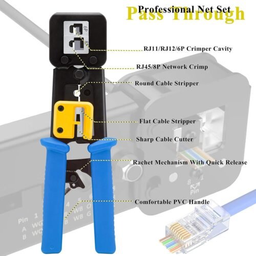 Heavy Duty Crimping Tool for Network Cables OPEN RJ