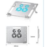Z23A Aluminum Laptop Tablet Stand/ 4 Fans / 2 USB Out /Silver