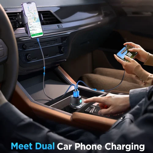 JOYROOM JR-CCN01 60W 1A+1C Multi-Color Car Charger with Light Button