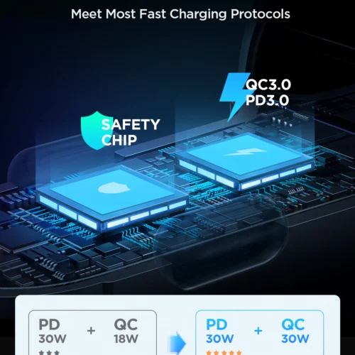 JOYROOM JR-CCN01 60W 1A+1C Multi-Color Car Charger with Light Button