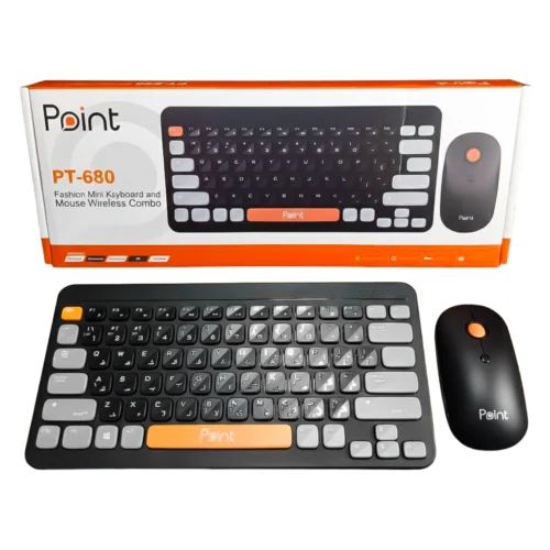 The Point PT-680 is a versatile multi-device combo designed for users who need to switch seamlessly between different hardware like laptops, tablets, and smartphones. It features a modern, slim design with a built-in cradle for mobile devices.