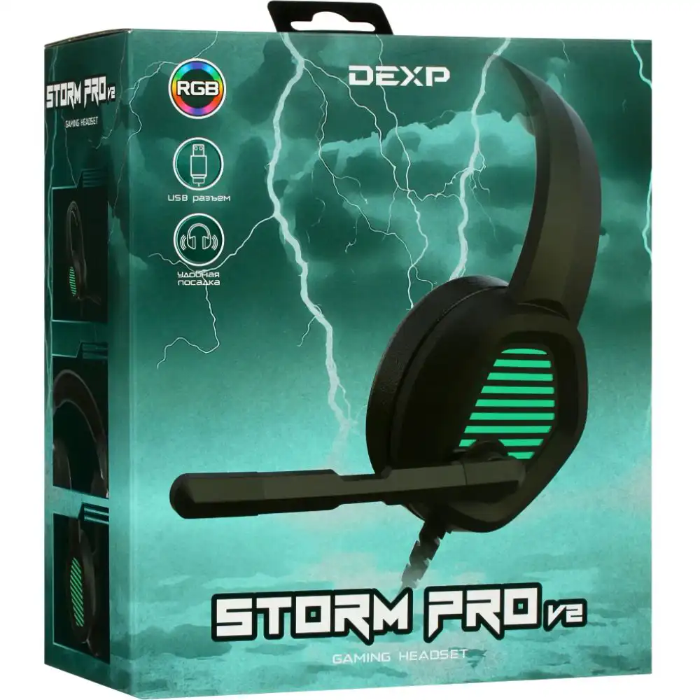 DEXP H-353 Storm Pro V2 USB Wired RGB Gaming Headset هيدفون جيمينج إحترافي مريح بمايك مدمج 8 DEXP H-353 Storm Pro V2 بمصر. هيدفون جيمينج USB مع صوت محيطي 7.1، درايفر 50mm، إضاءة RGB، ومايك عازل للضوضاء بأفضل سعر من KCS Store.
