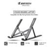 This metal laptop stand is a heavy-duty, portable solution designed for ergonomic cooling and workspace organization.