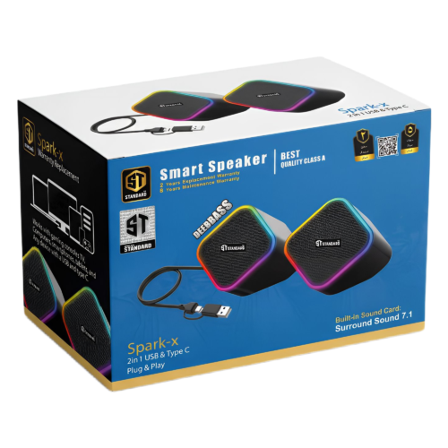 St-Standard Speaker USB And Type C Spark-X RGB سماعه مكتبيه