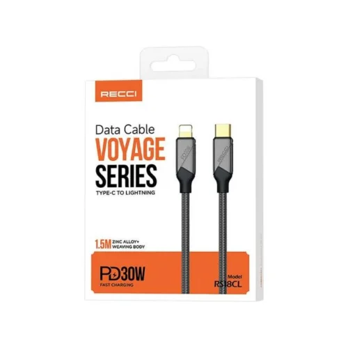 Cable Recci RS18CL Type-C to Lightning- 30W - ١.٥ متر كابل شحن طويل