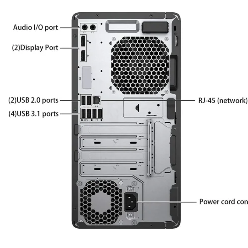 HP Elitedesk 800 G3 Tower Core i5-6500/ Ram 8G/ 128G SSD/ 500G HDD/ 500W جهاز كمبيوتر مكتبي تاور