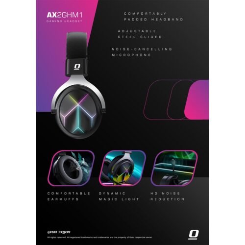 AXGON AX2GHM1 Mars Wired RGB Gaming Headset with Noise-canceling microphone هيدفون جيمينج مع مايك مانع للضوضاء