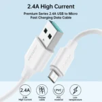 JOYROOM S-UM018A9 2.4A USB to Micro Cable 1M كابل شحن و نقل بيانات ميكرو