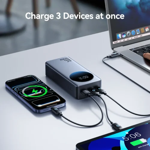 JOYROOM JR-PBF05 Pro 65W Digital Display Fast Charging Power Bank 30000mAh - Black باوربنك جويروم ٦٥ واط ٣٠٠٠٠ مللي أمبير