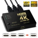 HDMI Switch 4K 3×1 HDMI Switcher 3 Input 1 Output Port HDMI Hub