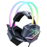 Onikuma X20 RGB Wired Gaming Headset Black هيدفون جيمنج بإضاءة متميزه