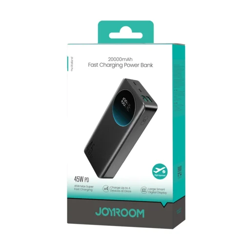 Joyrooom JR-PBF02 Pro, 45W Power Bank 20000mAh, Black,  باوربنك ٤٥ واط ٢٠٠٠٠ ملي أمبير