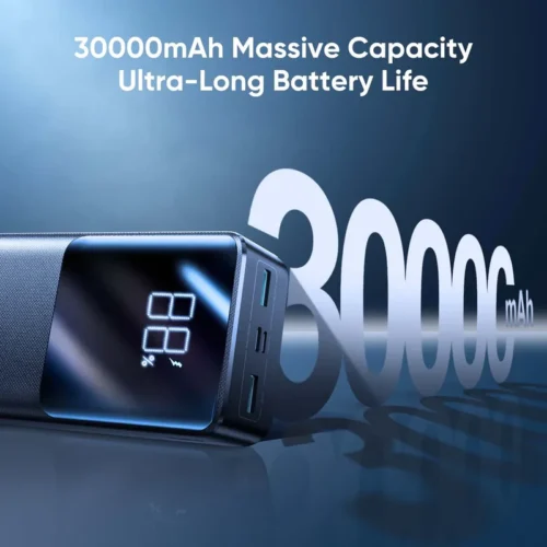 JOYROOM JR-QP193 30000mah 22.5W fast charging powerbank with LCD display باوربنك جويروم ٣٠٠٠٠ مللي أمبير