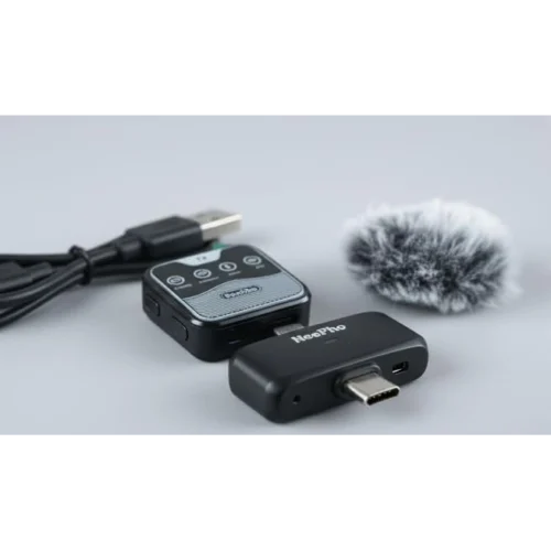 NeePho NP-60 Dual Wireless Collar Clip Microphone with Charging Case AI Noise Cancellation Plug & Play Apple & Type C مايك وايرلس لصناع المحتوى