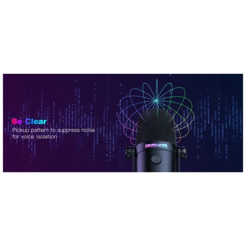 ONIKUMA M830 Mini RGB Gaming Microphone USB Desktop Condenser Black مايك جيمنج بإضاءة RGB