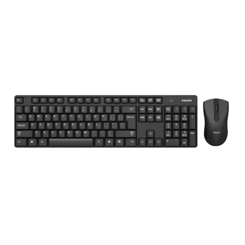 Philips C501 Wireless Keyboard And Mouse Combo Arabic / English Keys - Black كيبورد و ماوس وايرلس كومبو فيليبس