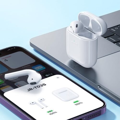 Joyroom JR-T03S Plus TWS Wireless Earbuds Bluetooth 5.2 In-Ear with Charging Case - White ايربودز جويروم