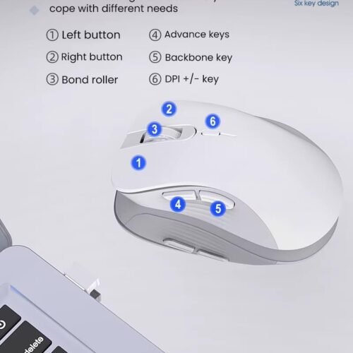 Forev FV-G200 Rechargeable Dual Mode Bluetooth 2.4G Wireless Mouse 6 Buttons Saving On/Off Button 3200 DPI ماوس وايرلس قابل للشحن