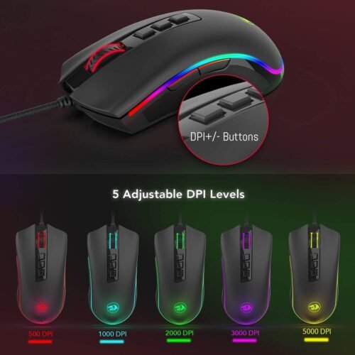 Redragon M711 Cobra RGB Optical Gaming Mouse ماوس جيمينج