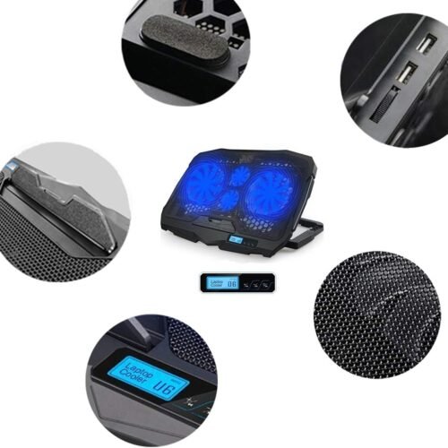 LapTop Cooling Pad 4 Silent Fans Gigamax S18 PLUS قاعدة تبريد لاب توب