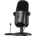 ONIKUMA M830 Mini RGB Gaming Microphone USB Desktop Condenser Black مايك جيمنج بإضاءة RGB
