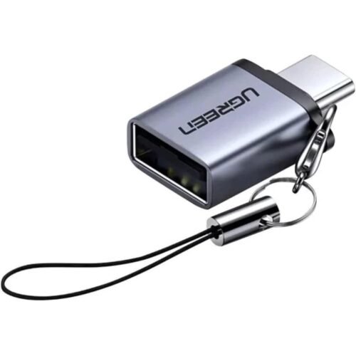 UGREEN 45128 USB-A To Type-C 3.0 Converter Adapter With Lanyard - Space Gray تحويلة يوجرين تايب سي OTG