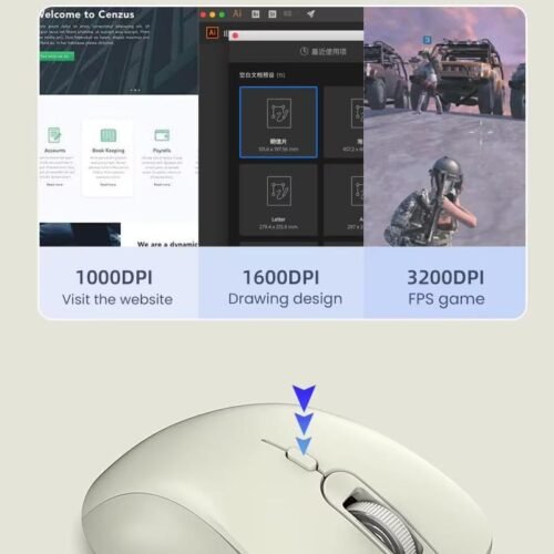 Forev FV-G200 Rechargeable Dual Mode Bluetooth 2.4G Wireless Mouse 6 Buttons Saving On/Off Button 3200 DPI ماوس وايرلس قابل للشحن