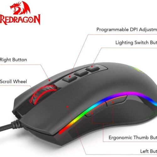 Redragon M711 Cobra RGB Optical Gaming Mouse ماوس جيمينج