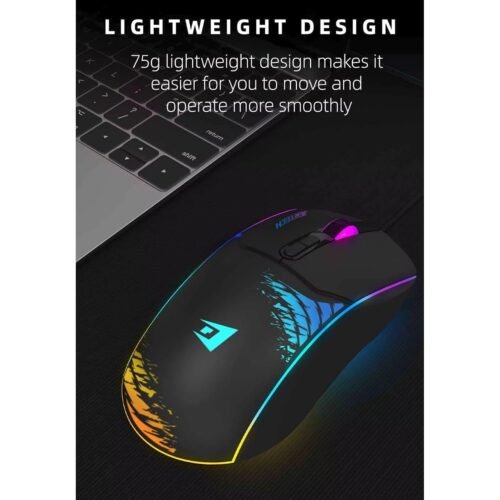 Jertech SHOOTER XP14 RGB Gaming Mouse, Optical Sensor 3600 DPI, 125 Hz Polling Rate, Braided Cable  ماوس جيمينج ٣٦٠٠ DPI