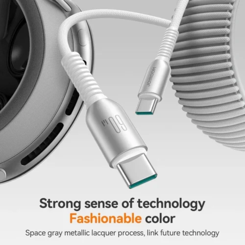 Joyroom S-A51 60W Fast Charging Type-C to Type-C Data Cable, 1.2m, Advanced Series كابل شحن سريع ٦٠ واط تايب سي