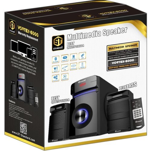 ST Standard VORTEX 6000 Multimedia 2.1 SUB-WOOFER Illuminated 60Watt Built in Powerful Amplifier صبووفر ستاندر ٦٠ واط مع امبليفاير مدمج
