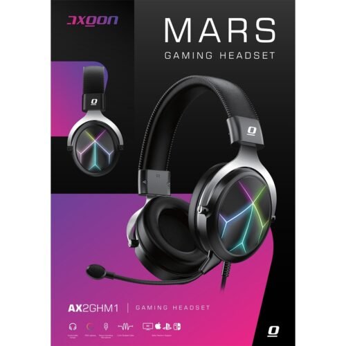 AXGON AX2GHM1 Mars Wired RGB Gaming Headset with Noise-canceling microphone هيدفون جيمينج مع مايك مانع للضوضاء