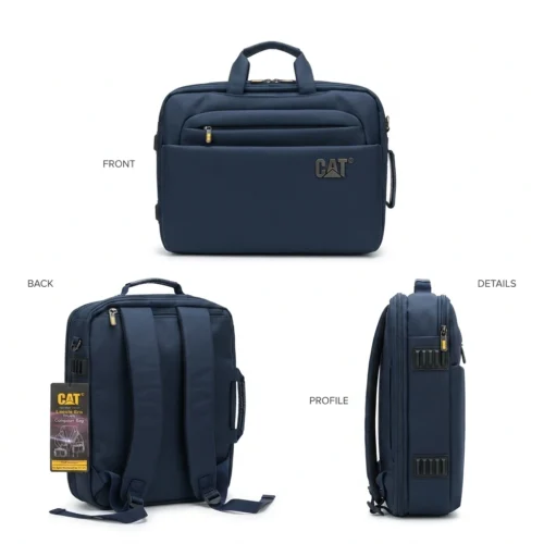 CAT 8608 Hand Bag x BackPack Convertible Laptop Bag BLACK, BLUE شنطة لابتوب ٢ في ١ للظهر و اليد