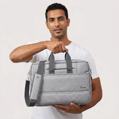 V-CASE R500 15.6″ Laptop Bag, Waterproof Lightweight & Multi-Pocket Everyday Protection Black/grey شنطة يد لابتوب 15,6