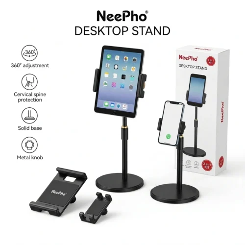 اشترِ ستاند موبايل NeePho NP-F2 اللاسلكي المزدوج للموبايل والتابلت بقاعدة ثقيلة متحركة بأفضل سعر في مصر. مثالي للبث المباشر واليوتيوب وصناع المحتوى!