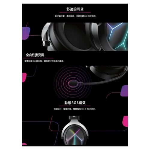 AXGON AX2GHM1 Mars Wired RGB Gaming Headset with Noise-canceling microphone هيدفون جيمينج مع مايك مانع للضوضاء