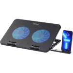 Standard ICE-02 Non-Slip Laptop Cooling Pad with 2 Fans, Blue LED Light, 2 USB Ports مبرد لابتوب
