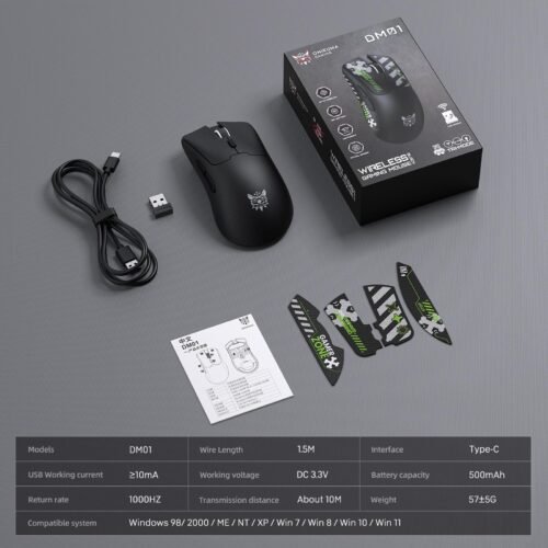 Onikuma DM01 Tri Mode 12800DPI Wireless Gaming Mouse ماوس جيمنج ١٢٨٠٠ DPI