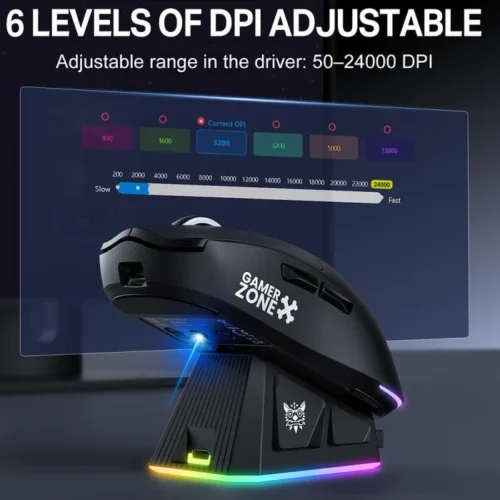 ONIKUMA DM07 Tri-Mode RGB Gaming Mouse - Black ماوس جيمنج
