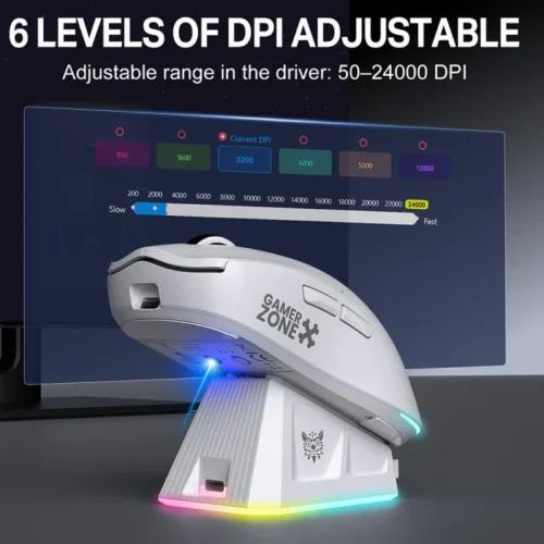 ONIKUMA DM07 Tri-Mode RGB Gaming Mouse White ماوس جيمنج