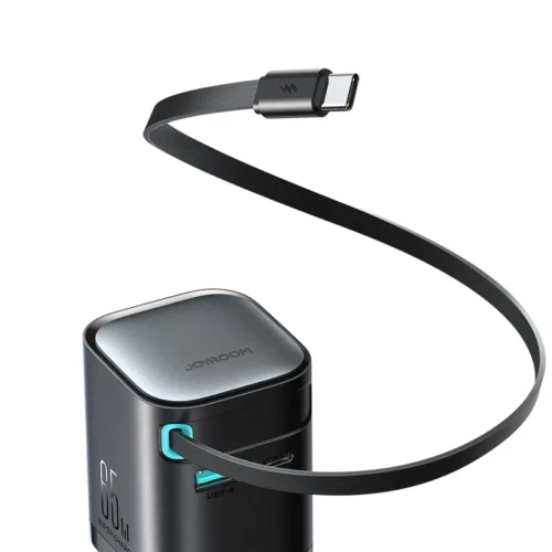 JOYROOM JR-TCL02 GaN 65W Charger with Retractable Cable شاحن جويروم ٦٥ واط مع كابل قابل للسحب