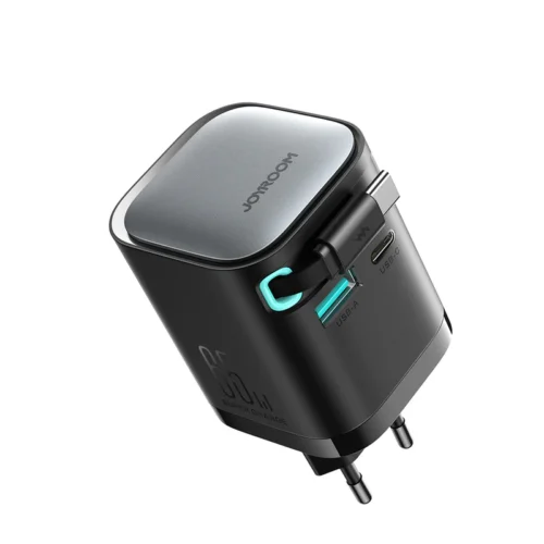 JOYROOM JR-TCL02 GaN 65W Charger with Retractable Cable شاحن جويروم ٦٥ واط مع كابل قابل للسحب