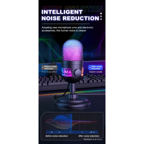 ONIKUMA M930 Studio RGB Microphone with 48KHz مايك احترافي بإضاءة RGB