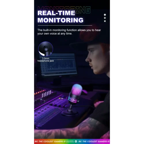 ONIKUMA M930 Studio RGB Microphone with 48KHz مايك احترافي بإضاءة RGB