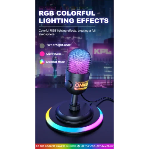 ONIKUMA M930 Studio RGB Microphone with 48KHz مايك احترافي بإضاءة RGB