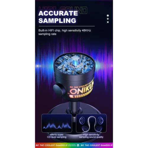 ONIKUMA M930 Studio RGB Microphone with 48KHz مايك احترافي بإضاءة RGB